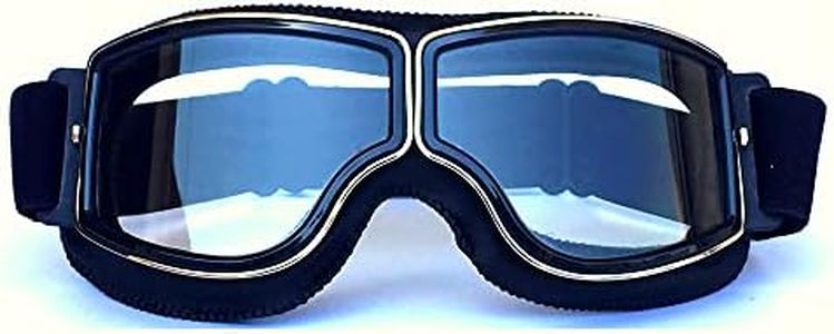 HONCENMAX Motorcycle Goggles Sports Sunglasses - for Helmet Eyewear - Outdoor Motocross Goggles - Black Frame Clear Lens