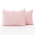 BAROOGA Toddler Pillowcase, 36 x 48 cm, 2 Pack, Muslin Baby Pillow Cases, 100% Cotton, Fits Pillows Sized 12"x16", 13"x18", or 14"x19", Envelope Closure Pillow Cover for Girls and Boys (Pink)