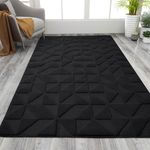 Kitinjoy Indoor Door Mat, 47" x 71", Non-Slip Absorbent Resist Dirt Entrance Mat, Washable Low-Profile Front Back Door Mat Welcome Mat for Entryway, Black