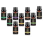 Essential Oils Set of TOP9,Besstoil Therapeutic Grade 100% Pure Aromatherapy Scented Oil Gift Set,10ml/Each