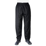 Whites Vegas Unisex Chef Trousers with Elasticated Waistband, Size: M / 34 -36 inch, Black, Polycotton, Professional Appearance, Suitable for Commercial Laundering, A582-M