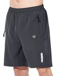NORTHYARD Men's Athletic Running Shorts Quick Dry Workout Shorts 7"/ 5"/ 9" Lightweight Sports Gym Basketball Shorts Hiking, Darkgrey, X-Small