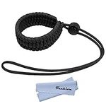 Techion Braided 550 Paracord Adjustable Camera Wrist Strap/Bracelet for Cameras, Binoculars, and Other Stuff (Black V2)