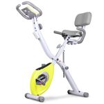 leikefitness LEIKE X Bike Ultra-Quiet Folding Exercise Bike, Magnetic Upright Bicycle with Heart Rate,LCD Monitor and easy to assemble 2200 (YELLOW)