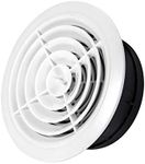 PartsExtra ABS Air Vent, Adjustable Round Exhaust Louver Grille Air Ventilation Cover Duct Fan Outlet Vent Soffit Air Vent for House Bathroom Kitchen Ventilation (4inch)