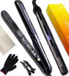 ANGENIL Argan Oil Hair Straighteners for Women, Professional Ceramic Titanium Hair Straighteners and Curler 2 in 1, LCD Display, Fast Heating, Flat Iron 1 Inch for All Hair Types