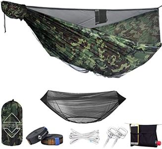 Onewind 11ft Camo Hammock with Tree Straps, Ridgeline Double Hammock with Mosquito Net, Portable Durable Hammock for Stealth Camping, Army, Military, Camouflage