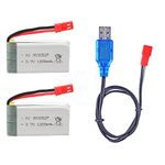 2 Pcs 3.7V 1200mAh 25C 903052 Rechargeable Lipo Battery with USB Charger for HQ898B H11D H11C RC Quadcopter Drone Spare Parts