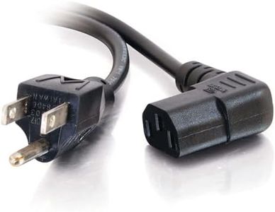 C2G 03152 18 AWG Universal 90 Degree Power Cord With 3 Pin Connector, 6 Feet (1.82 Meters), Black
