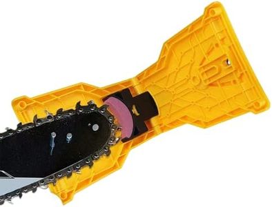 EZONEDEAL Chainsaw Sharpener Universal Chain Saw Blade Sharpener Fast Sharpening Stone Grinder Tools Bar Mounted Chainsaw Teeth Sharpener Fit for 14 16 18 20 Inches Two Holes Chain Saw Bar