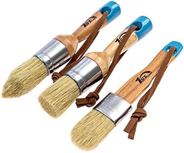 1st Place Chalk & Wax Natural Pure Bristle 3 Piece Brush Set - DIY, Home Décor, Folk Art - Ergonomic Handles - Handmade