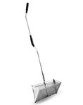 Exact Design Sand Flea Rake, Anodized Aluminum One Piece Strong 58” Long Handle, 16-Inches Wide Basket, Sharp Teeth, Curved Handle Design [Revision Version]