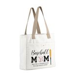 MBMSO Baseball Mom Tote Bag Baseball Mom Gifts for Baseball Player Lover Baseball Tote for Moms Baseball Team Mom Gifts, Baseball Mom Tote, Large, Tote Bag