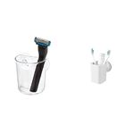 iDesign Plastic Suction Tumbler Cup and Umbra Flex Sure-Lock Toothbrush Holder | Bathroom Organizers