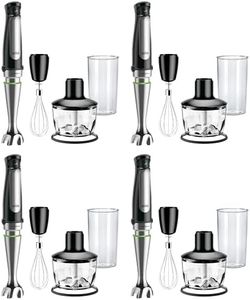 Braun MultiQuick 7 3-in-1 Immersion Blender with Food Processor – Powerful Handheld Electric Stick Blender-Emulsifier for Chopping,Beating&Whisking-Ideal for Soup,Puree,Smoothies&More,(Pack of 4)