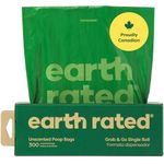 Earth Rated Dog Poop Bags, Thick Grab and Go Single Roll, Ideal for Backyard Pickups, Unscented, 300 Bags