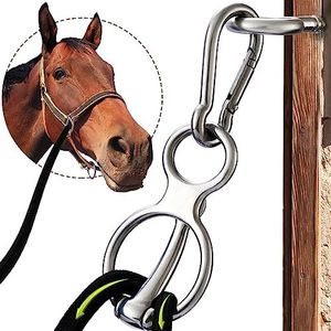 KUNBEIEN Horse Tie Ring, Safe Tie Horse Supplies, Humane Way Tie Ring, Magnetic Ring for Tying and Retracting, Helps Horse Pull Back and Releases Stress from The Horse