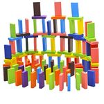 Fiddlys 12 Color Wooden Dominos Blocks Set, Kids Game Educational Play Toy, Domino Racing Toy Game (360 Pcs)