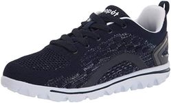 Propet Womens TravelActiv Axial Walking Walking Sneakers Shoes - Black, Navy/White, 9