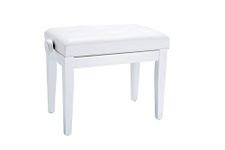 ROLAND Piano Benches, Vinyl Wood, White, OneSize