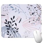 COMNICO Mouse Mat,1Pcs Square Mouse Pad Beautiful Flowers Plants Mouse Pad with Abstract Art Design Modern Boho Leaves Waterproof Mouse Pad Non-Slip Rubber Base Mouse Pads for Home Office Work Study