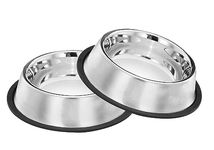 Pets Empire Anti-Skid Dog Food Bowl (2800 ml - Pack of 2) | Stainless Steel Dog Food & Water Feeding Bowl | Basic Pets Feeder - Perfect for Dogs, Puppy, Cat & Kittens