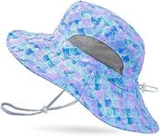 Kids Sun Hat for Girls Mesh Bucket Hat Toddler UV Protection Beach Hat Kids Foldable Fishing Hat for Girls 2-8 Years Blue