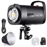 NEEWER S102-400W PRO Strobe Flash Light with 2.4G Trigger, 400Ws GN62 5600K with 30W LED Modeling Lamp Bowens Mount Reflector S1/S2 Mode Silent Fan for Portrait Product Photography, QPRO Supported