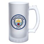 YaaNaa - Man City Printed Beer Mug, Frosted Beer Glass, Gifts for Beer Lovers, R3423-F