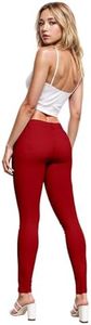 Hybrid & Co. Women's Butt Lift Super Comfy Stretch Denim Skinny Yoga Jeans, Red, 18 Plus Long