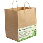 20x Large Brown Paper Bags, Gift Bags, Food and Sweet Bags with Twist Handles-32x22x28cm