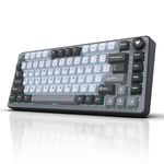 EvoFox Ronin X75 Tri-Mode Wireless Mechanical Keyboard| Gasket Mount, 5 Layer Sound Dampening, Hot Swap GTMX White Linear Switches,1000Hz Polling, Programmable, Muliti OS Web Software, Mac Key Caps