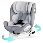 globalkids 360 Swivel Baby Car Seat - Group 0+1/2/3(0-36 kg) for 0-12 Years with ISOFIX Child Car Seat