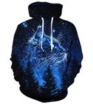 Kinberr Hoodies for Men 3D Galaxy Cat Printed Hooded Sweatshirts Women Novelty Long Sleeeve Comfy Pullovers for Winter