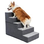 Verla Dog Steps for High Bed, 5-Step Folding Ladder for Dogs & Cats, 30D High Density Foam Dog Stairs, Soft & Non-Slip Surface, Easily Up and Down, Dog Ramp for High Couch/Sofa