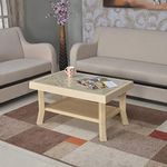 Nilkamal CNTBL2CG Contemporary Center Coffee Table/Tea Table/Teapoy for Home/Living Room/Office & Outdoor. (Marble Beige)