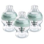 Tommee Tippee Advanced Anti-Colic Baby Bottles for 0m+, Pack of 3 150ml Baby Bottles, with Slow Flow Breast-Like Teat for a Natural Latch, Self-Sterilising and BPA Free, Baby Feeding Essentials
