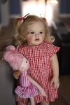 Pinky Reborn 70cm Tall Lifelike Girls Reborn Toddler Dolls 28 Inch Realistic Reborn Baby Doll Weighted Cloth Body Newborn Baby Doll Beautiful Toy for Kids Age 3+