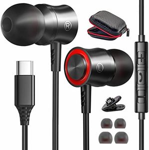 USB C Headphones for Samsung S24 S23 Ultra S22 S21 S20 FE A55 A54 A35 A34 iPhone 16 USB C Earphones Wired with Mic Type C Headphones for iPhone 15 Pro Max Google Pixel 9 8 Pro 8a iPad 10th Pro 2024