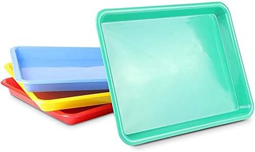 Bright Creations Plastic Trays for Kids Arts and Crafts, 4 Colors (13.4 x 10 x 1.2 in, 4 Pack)