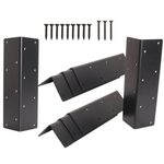 8 PCS Raised Garden Bed Corner Brackets, Thickness 0.06", Q235B Carbon Steel, for 12''-16'' H Bed, for Furniture Vegetable Flower Raised Garden Bed, Matt Black L Bracket Corner Bracket