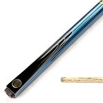 BCE BLUE Pinstripe 2 Piece Ash Snooker Pool Cue - 9.5mm Tip