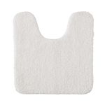 MIULEE Absorbent WC Toilet Rug Non Slip U Shape Bath Mat with High Hydroscopicity Rugs Super Soft Cozy and Shaggy Microfiber Rug Carpet for Bathroom White 45 x 45 cm