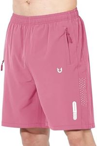 NORTHYARD Men's Athletic Running Shorts Quick Dry Workout Shorts 7"/ 5"/ 9" Lightweight Sports Gym Basketball Tennis Hiking Exercise POWDERPINK 4XL