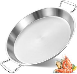 LOLYKITCH 16-Inch Tri-Ply Stainless Steel Paella Pan | Induction Compatible