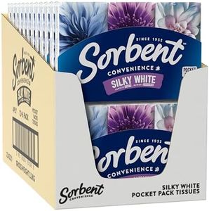 Sorbent Pocket Pack White Facial Tissues 720 tissues (12 Packs of 6 x 10 Tissues), 720 count