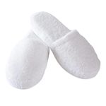 turkishtowels Luxury SPA Slippers 100% Cotton Terry Made in Turkey (Large White)