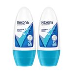 Rexona for Female Shower Fresh Underarm Roll On Deodorant + Antiperspirant With Glycerine, Removes Odour, Even Skin Tone,Keeps Skin Fresh & Clean, Alcohol Free, 50 Ml (Pack Of 2)