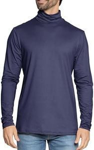 STRETCH IS COMFORT Men's Long Sleeve Turtleneck Navy Blue Medium