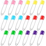 100 Pcs Diaper Pins, 2.1in Diaper Pins for Cloth Diapers Heavy Duty, Stainless Steel Baby Safety Pins, Plastic Head Baby Pins with Safe Locking Closures, Diaper Pins for Cloth Diapers (Colorful)